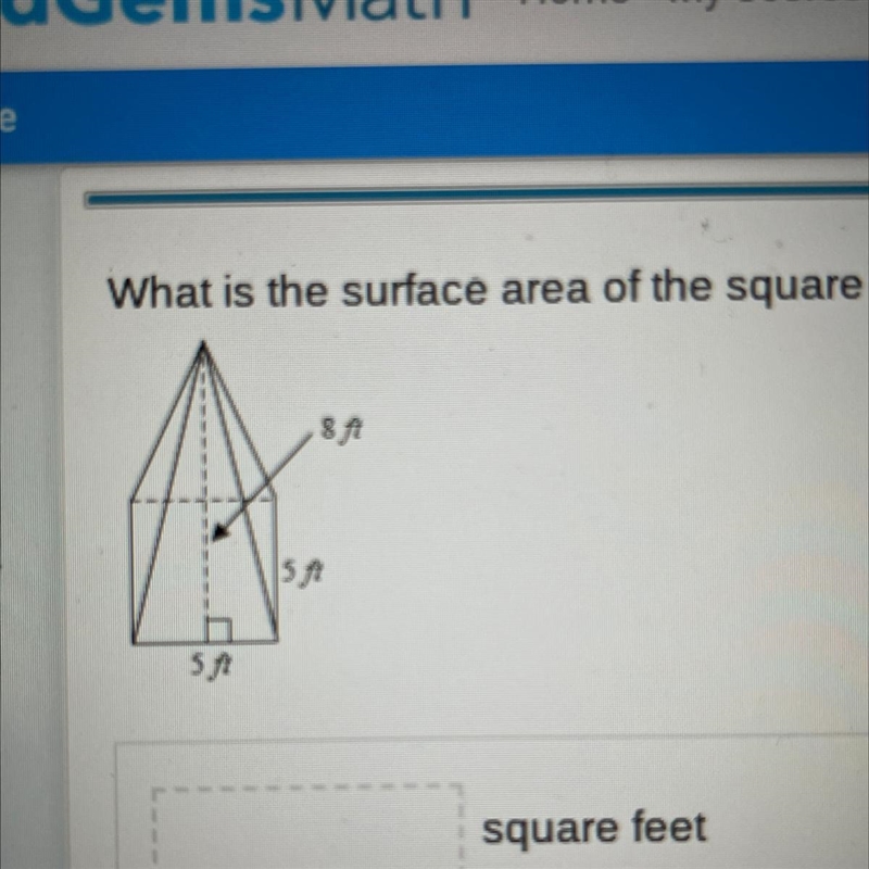 What is the surface area of the square pyramid?-example-1