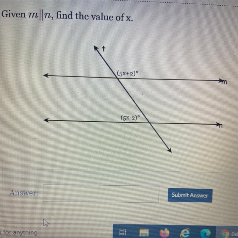 Given m||n , find the value of x-example-1