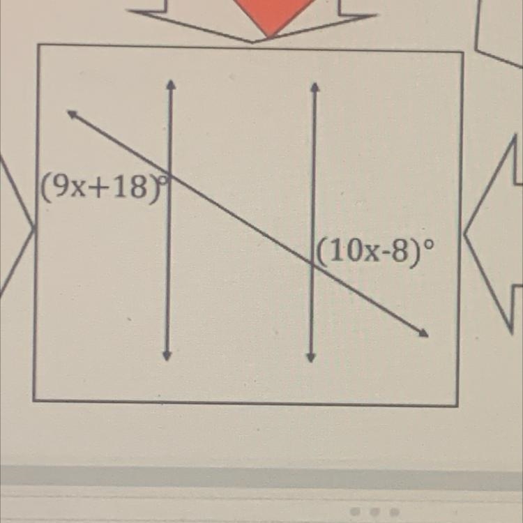 Parallel lines cut by a transversal...I need X, no decimals. (Hint: The answer is-example-1