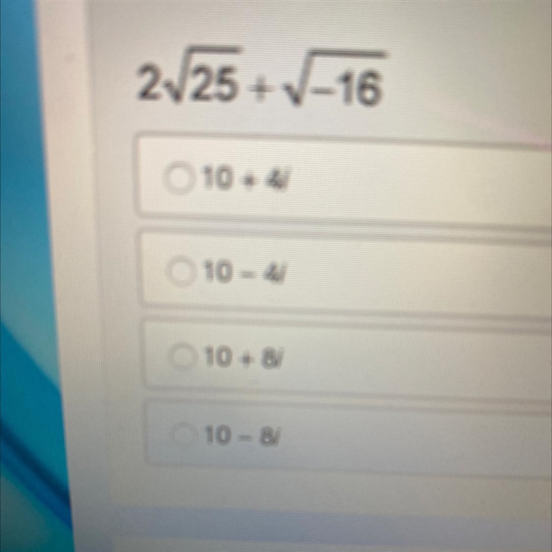 Simplify the expression. Write your answer as a complex number.-example-1