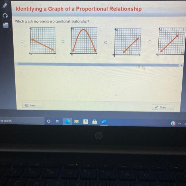 Which graph represents a proportional relationship?-example-1