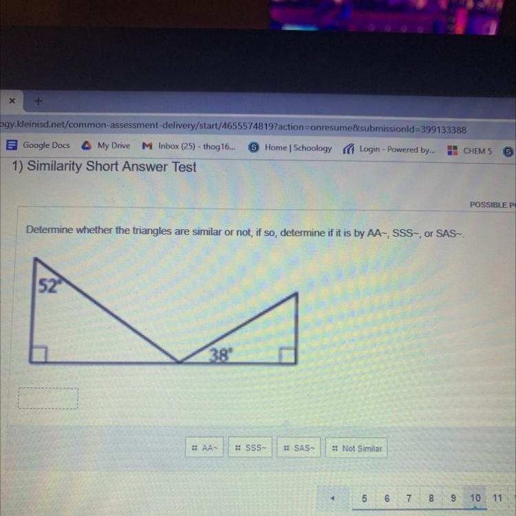 POSSIBLE POIN Determine whether the triangles are similar or not, if so, determine-example-1