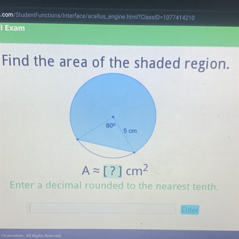 HELP ASAP! Find the area of the shaded region.-example-1