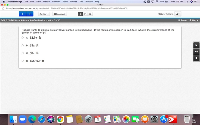 Michael wants to plant a circular flower garden in his backyard. If the radius of-example-1