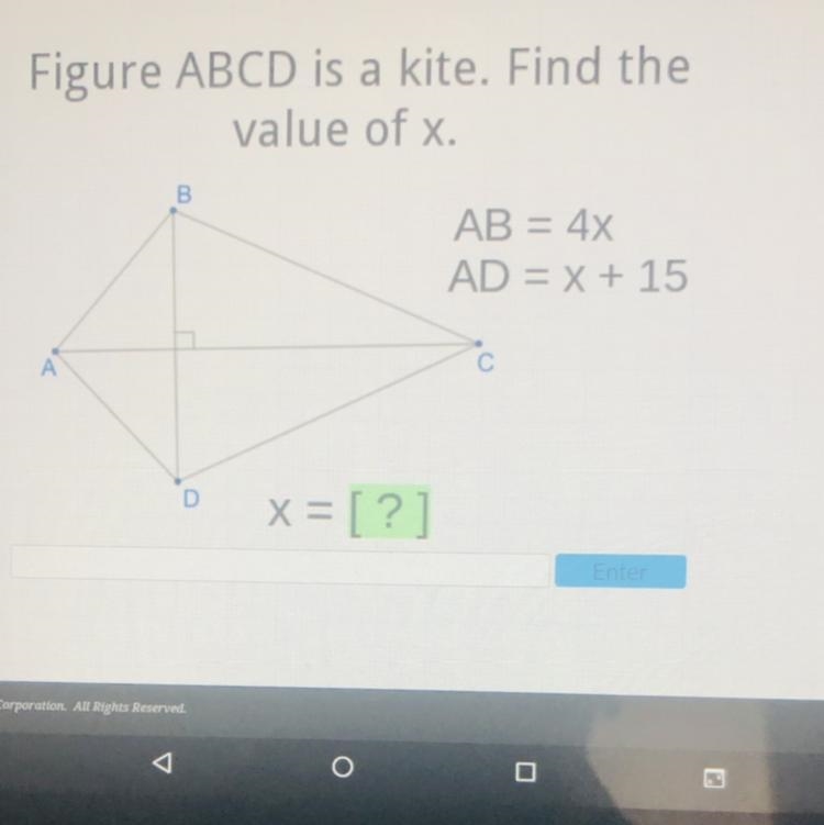 Figure ABCD is a trapezoid. Find the value of x.-example-1