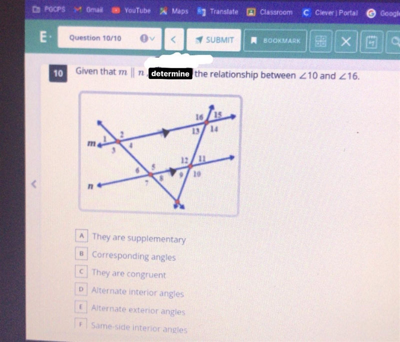 10 Given that m | na the relationship determine between 210 and 216. m 10 n A They-example-1