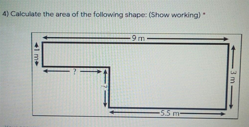 4) Calculate the area of the following shape: (Show working) *​-example-1