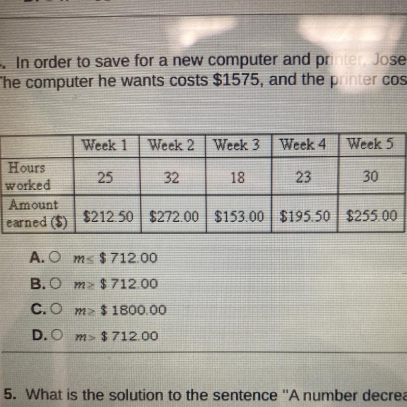 In order to save for a new computer and printer, Joseph has a summer job working at-example-1