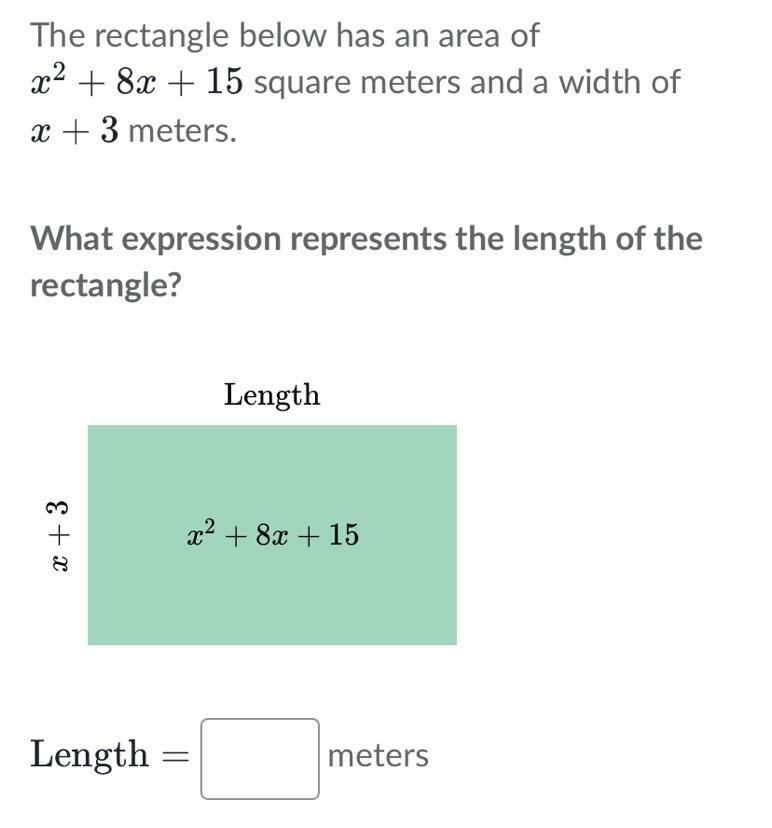 What expression represents the length of the rectangle?-example-1