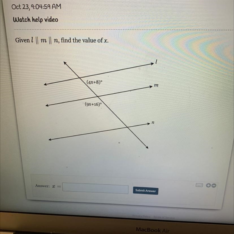 Find I M. N find the value of x-example-1