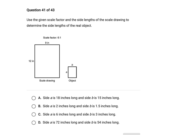 use the given scale factor and the side lengths of the scale drawing to determine-example-1