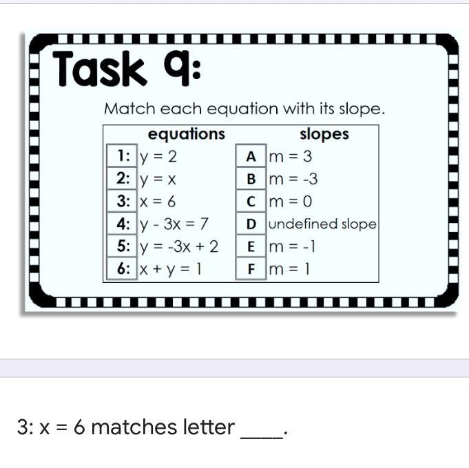 What does x=6 match?-example-1