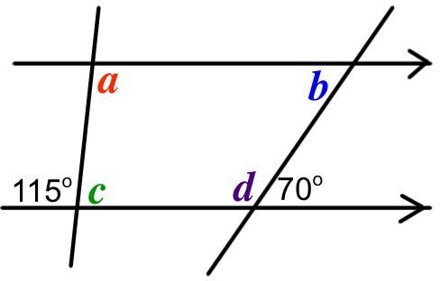 Find the values of the unknown angles marked with letters. 50 points!!!!!!! a ? b-example-1