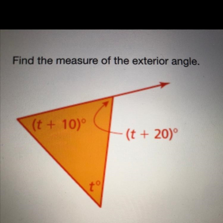 Find the measure of the exterior angle.-example-1