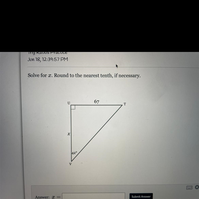 Solve for x round to the nearest tenth if necessary-example-1