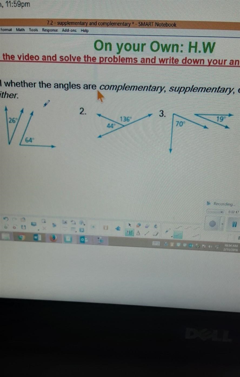 Tell whether the angles are complementary,supplymentery,or neither. ​-example-1