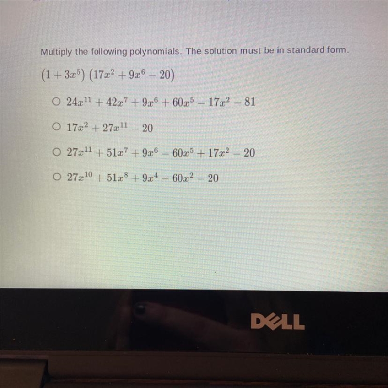 Please I need help Multiply the following polynomials. The solution must be in standard-example-1