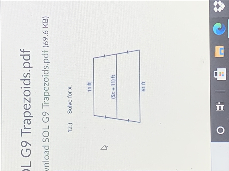 Solve for x. Trapezoids-example-1