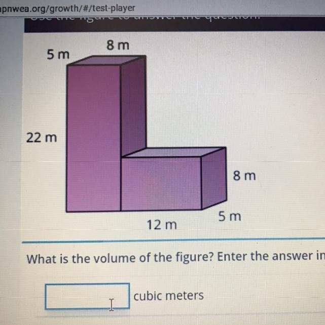 What is the volume of the figure? Enter the answer in the box.-example-1