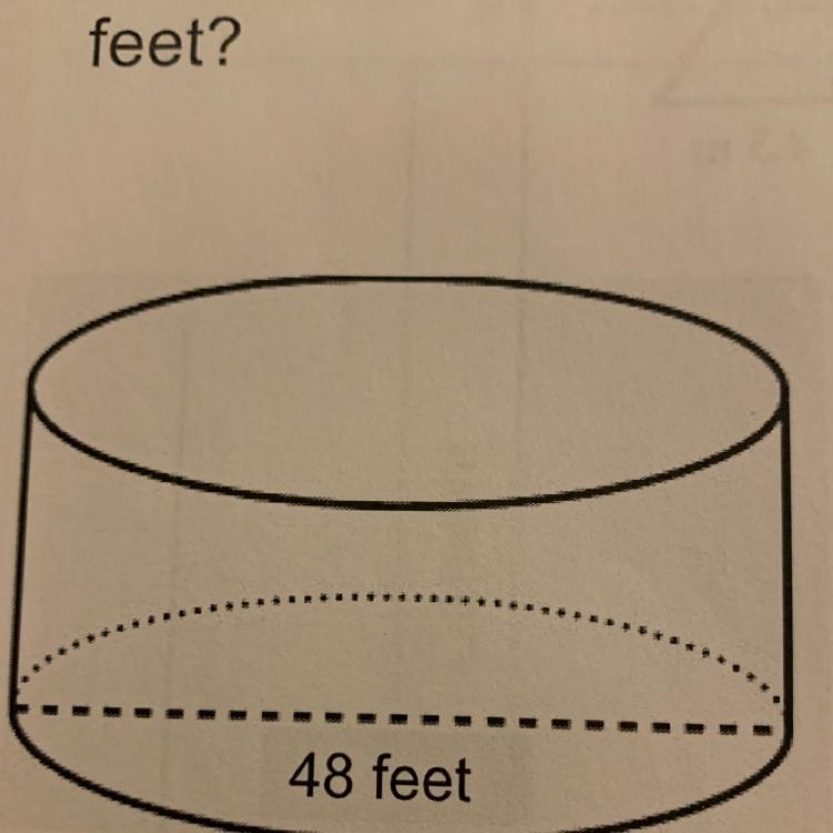 A pool has a circular base with a diameter of 48 feet as shown in the diagram. What-example-1