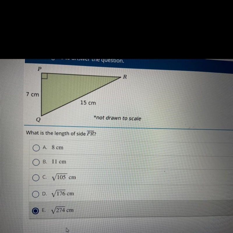 What is the length of side PR? Look at pic to see. PLSSS helpp it’s for a test!!-example-1