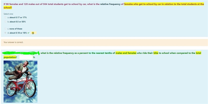 what is the relative frequency as a percent to the nearest tenths of males and females-example-1