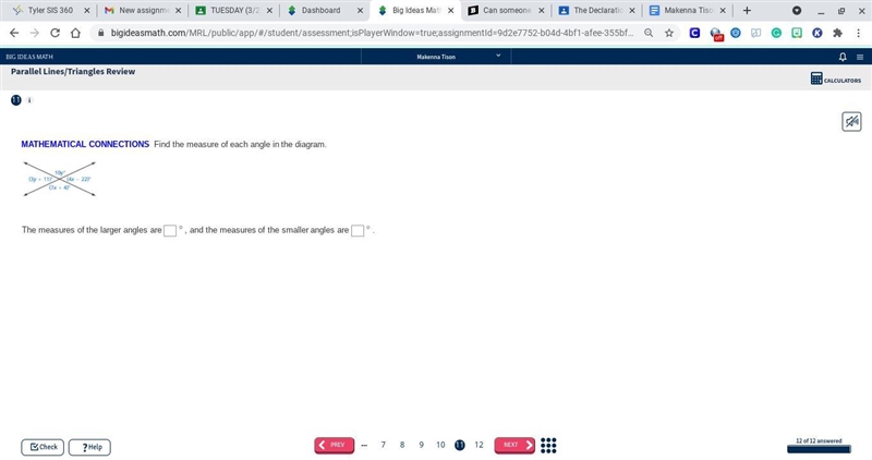 Can someone help me find the measure of each angle in the diagram?-example-1