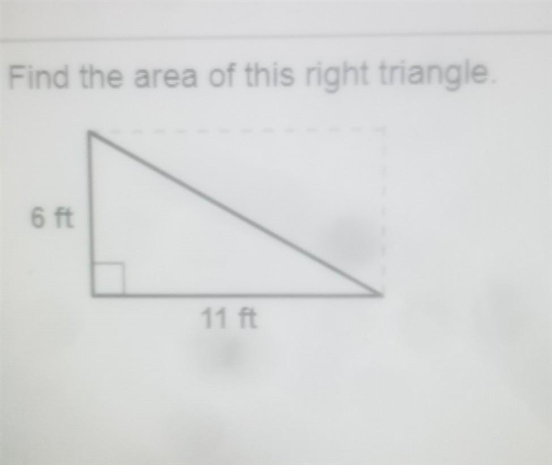 Find the area of this right triangle and explain how you got the answer ​-example-1