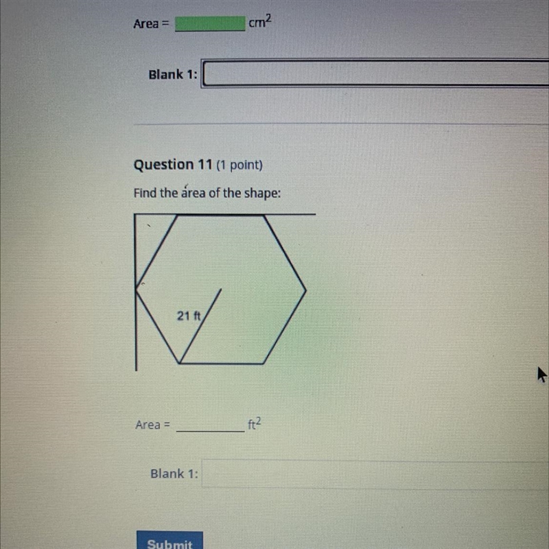 Find the area of the shape, there are 6 sides-example-1