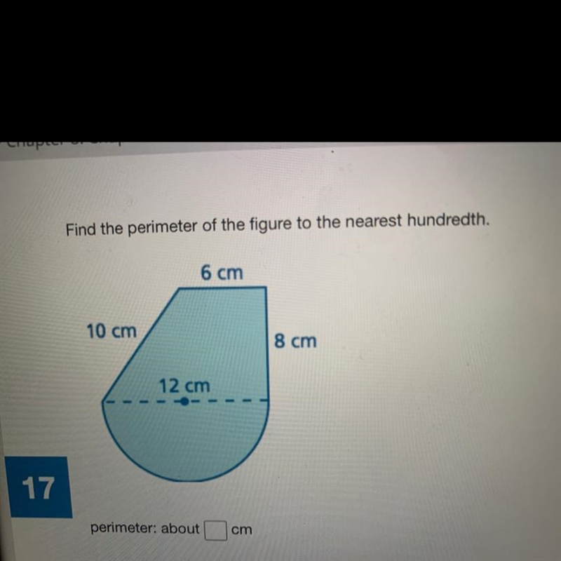 Find the perimeter of the figure to the nearest hundredth.-example-1