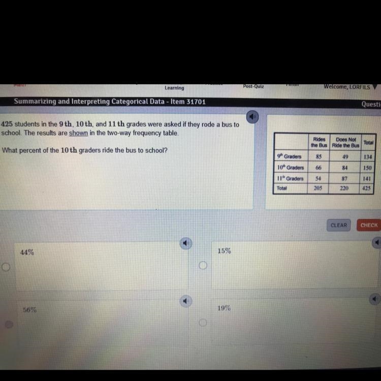 425 students in the 9th, 10 th, and 11 th grades were asked if they rode a bus to-example-1