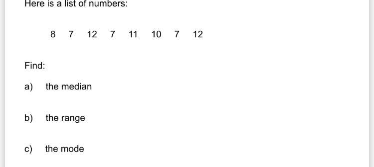 The median The range The mode-example-1