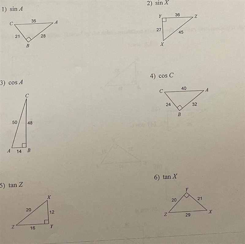 Find the value of each trigonometric ratio.-example-1