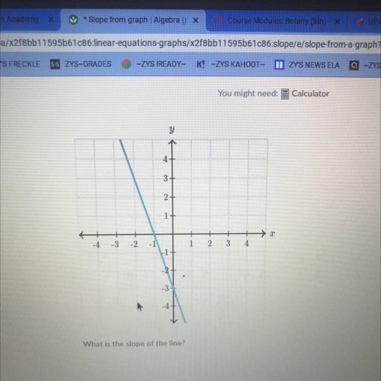 WHAT IS THE SLOPE OF THE LINE ?-example-1