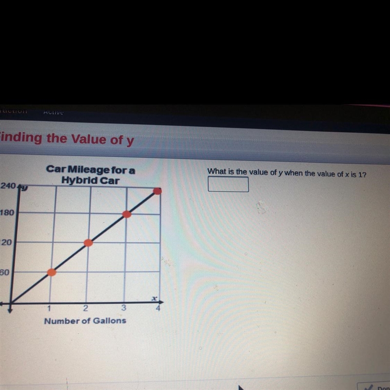 What is the value of y when the value of x is 1-example-1