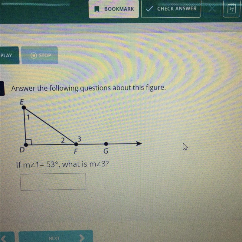 If m<1=53° what is m<3-example-1