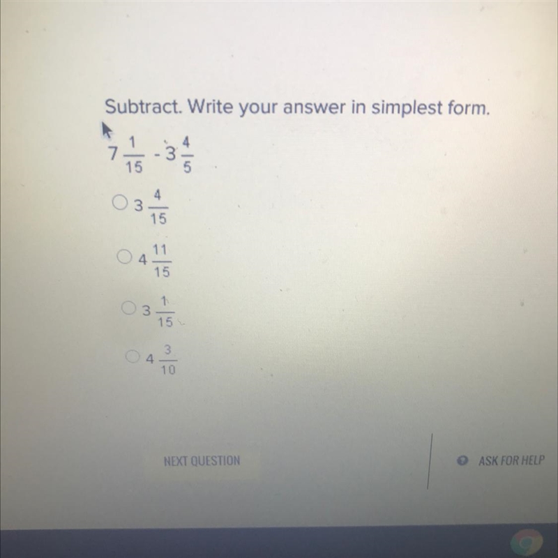 Subtract. Write your answer in simplest form-example-1