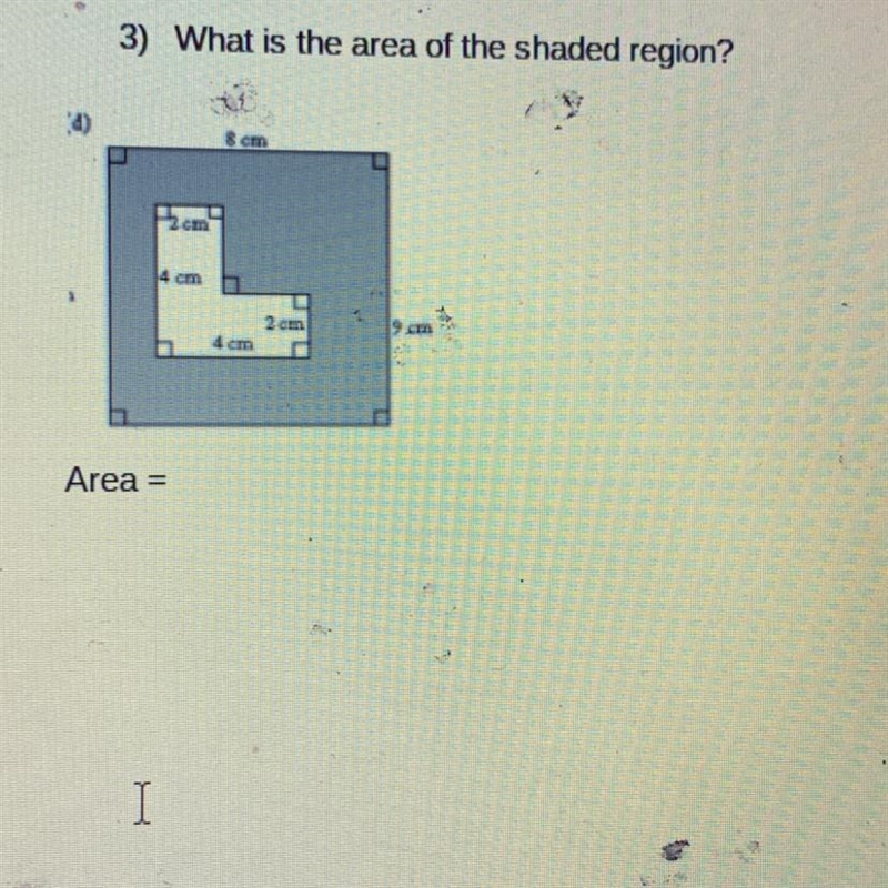 Area = I need help I’m catching on up on school work and I’m failing math-example-1