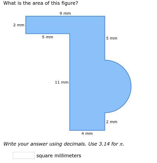 What is the area of this figure? 2 mm 5 mm 9 mm 2 mm 5 mm 11 mm 4 mm-example-1