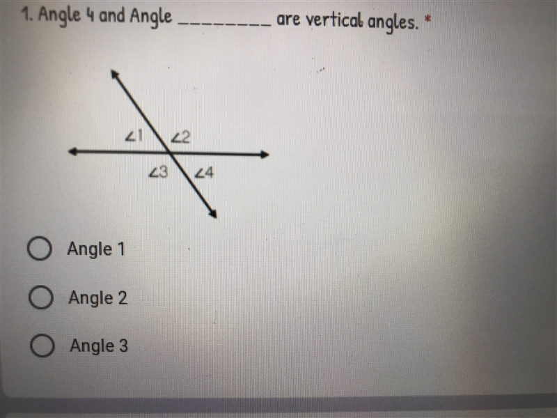 Angle 4 and angle Are vertical angles-example-1