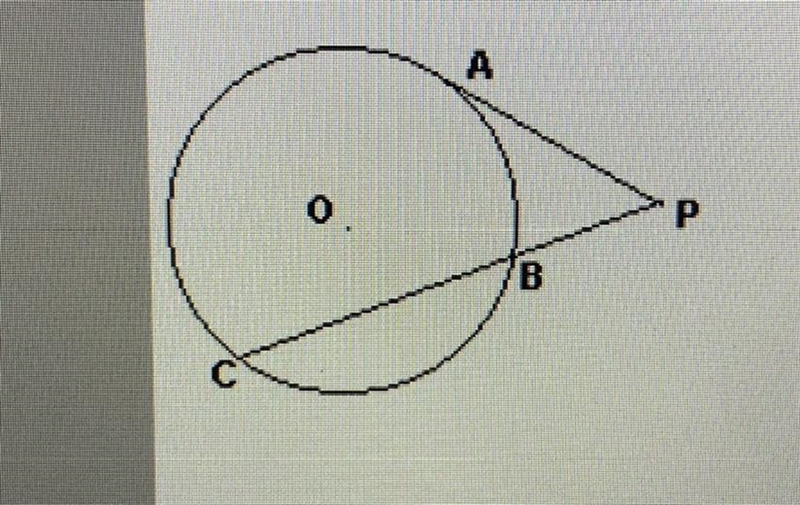 In the diagram, AP is a tangent and PBC is a secant in a circle O. If PC = 12 and-example-1