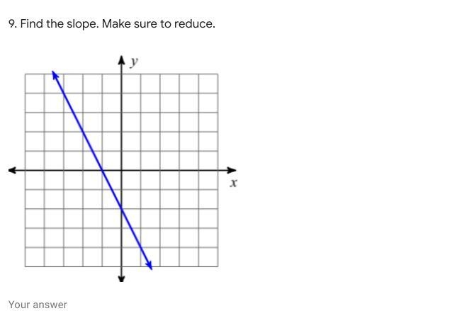 9. Find the slope. Make sure to reduce.-example-1