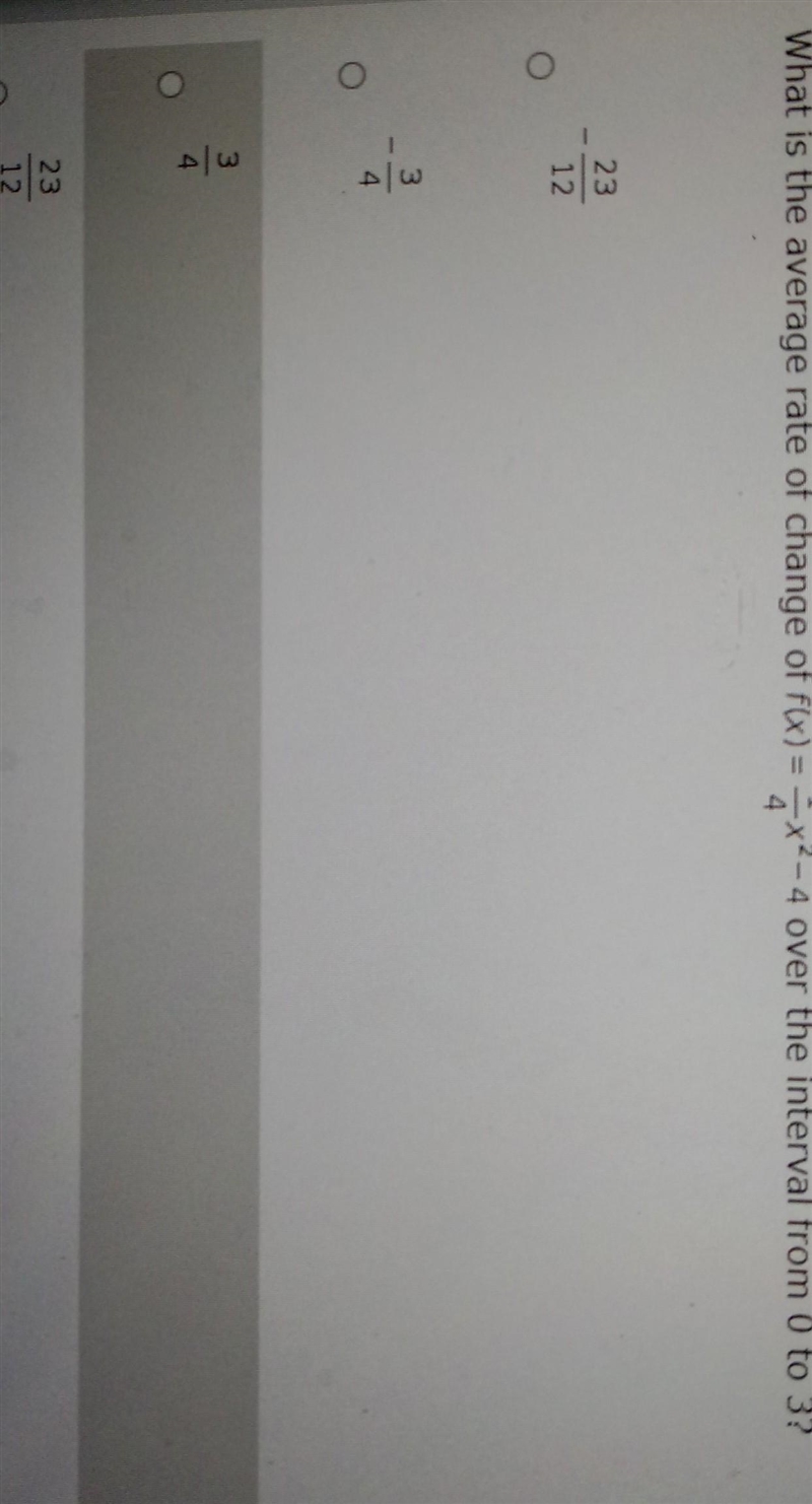 What is the average rate of change f(x)=1/4x^2-4​-example-1