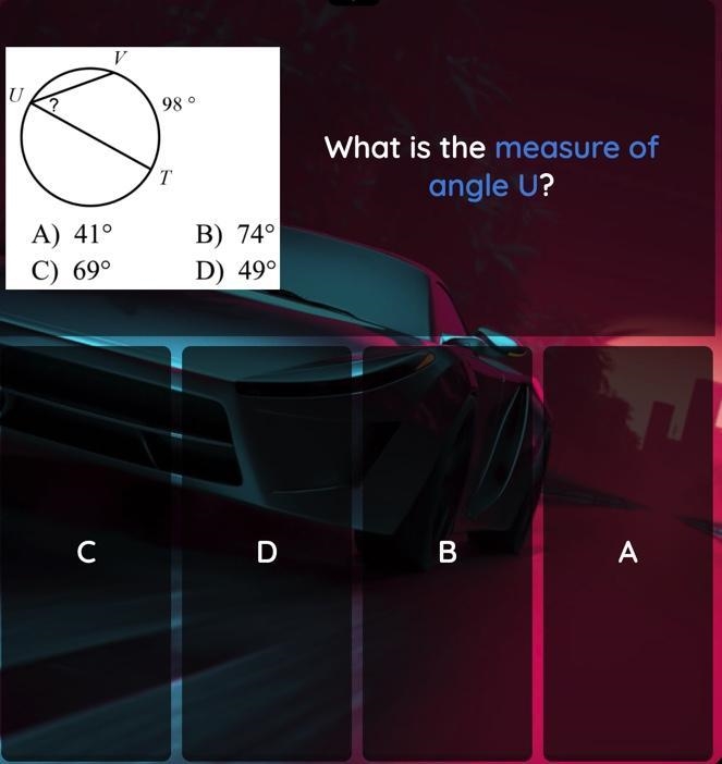 What is the measure of angle U?-example-1