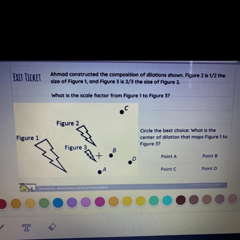 EXIT TICKET Ahmad constructed the composition of dilations shown. Figure 2 is 1/2 the-example-1