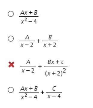 HELP ASAP PLEASE Which is the correct form of the partial fraction decomposition (x-example-1