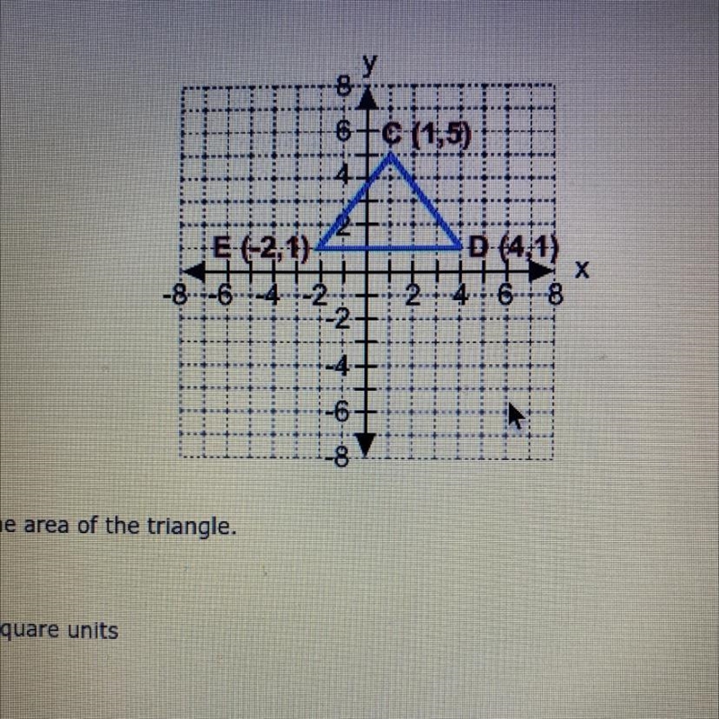 Find the area of the triangle A. 12 Square units B. 5.5 square units C. 24 Square-example-1