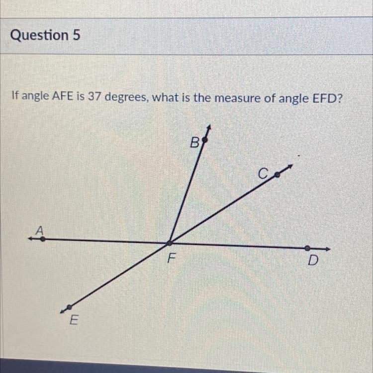 A53 degrees B143degrees C37degrees D90degrees ????????????-example-1