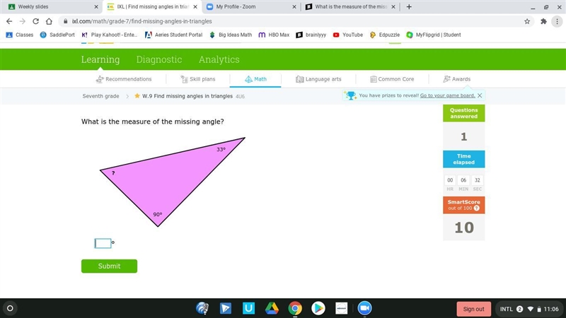 What is the measure of the missing angle?-example-1