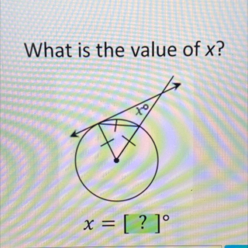 What is the value of x? x = [? ]° Enter-example-1